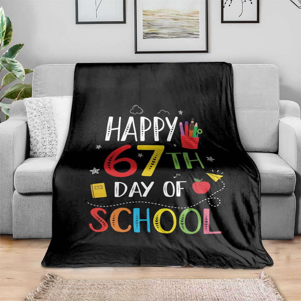 67 Days of School Throw Blanket Happy 67th Day Of School Teachers Student Meme TS10 Print Your Wear