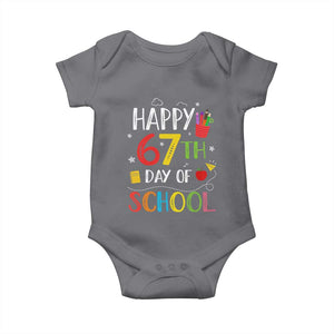 67 Days of School Baby Onesie Happy 67th Day Of School Teachers Student Meme TS10 Charcoal Print Your Wear