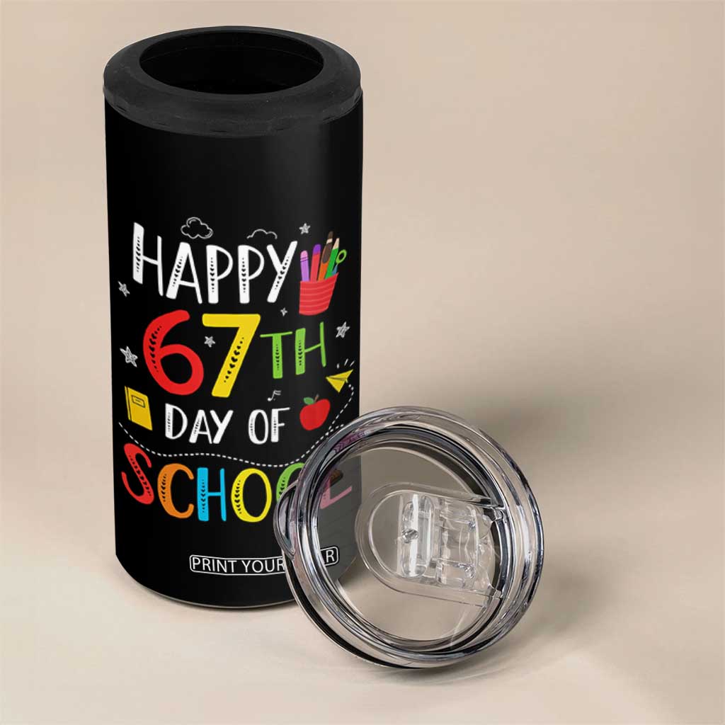 67 Days of School 4 in 1 Can Cooler Tumbler Happy 67th Day Of School Teachers Student Meme TS10 Print Your Wear