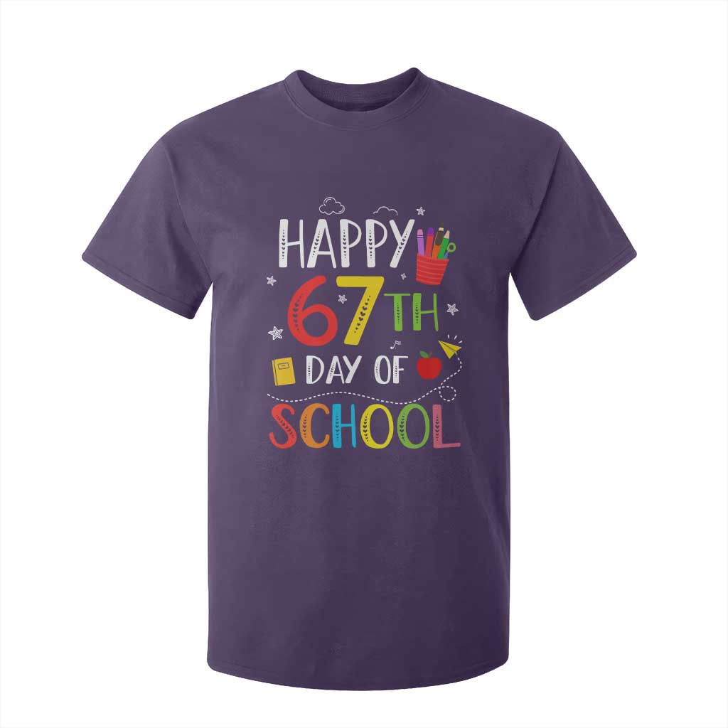 67 Days of School T Shirt For Kid Happy 67th Day Of School Teachers Student Meme TS10 Purple Print Your Wear
