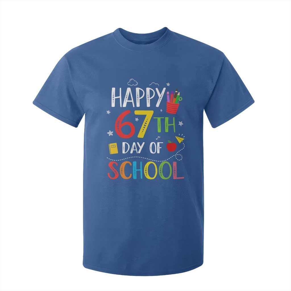 67 Days of School T Shirt For Kid Happy 67th Day Of School Teachers Student Meme TS10 Royal Blue Print Your Wear