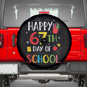 67 Days of School Spare Tire Cover Happy 67th Day Of School Teachers Student Meme TS10 Black Print Your Wear