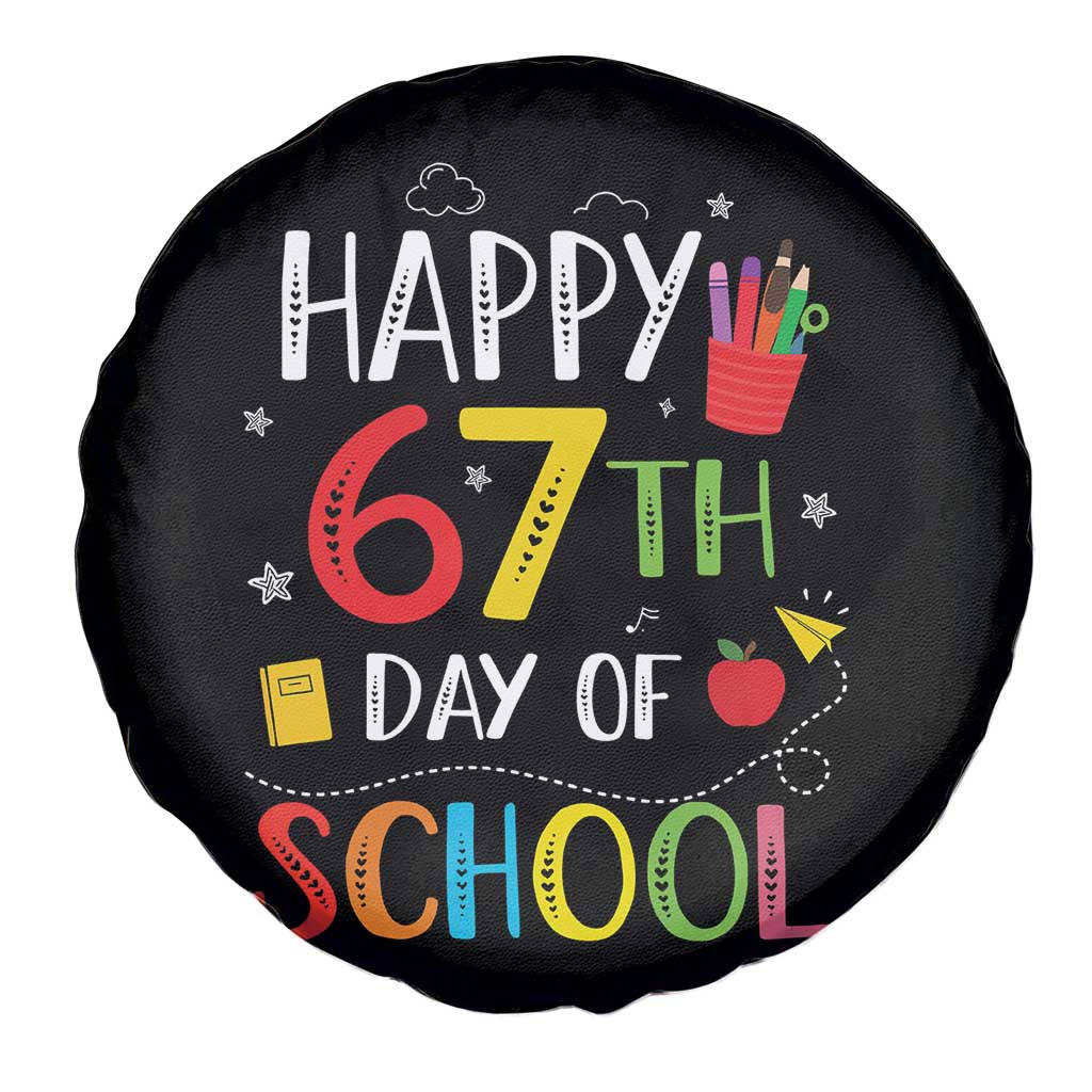 67 Days of School Spare Tire Cover Happy 67th Day Of School Teachers Student Meme TS10 Print Your Wear