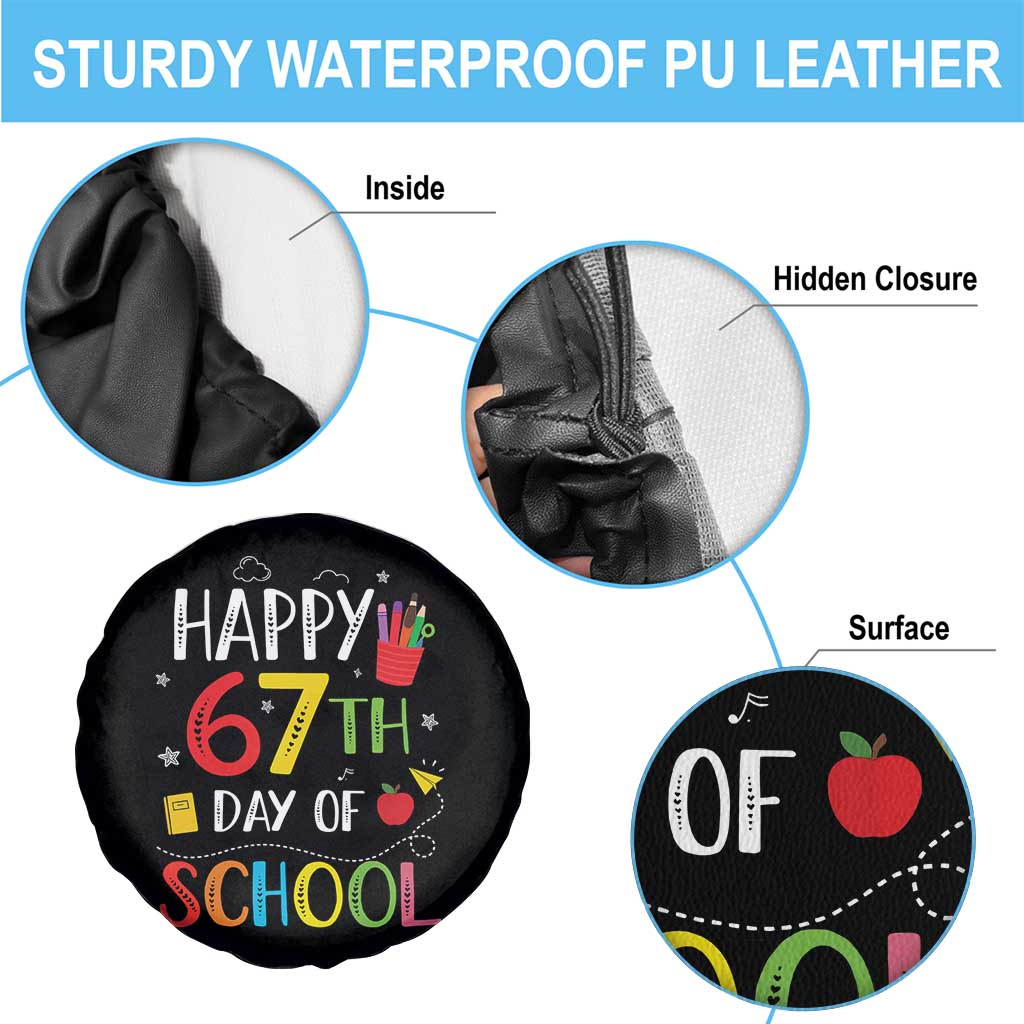 67 Days of School Spare Tire Cover Happy 67th Day Of School Teachers Student Meme TS10 Print Your Wear