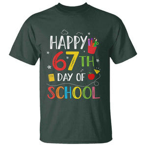 67 Days of School T Shirt Happy 67th Day Of School Teachers Student Meme TS10 Dark Forest Green Print Your Wear