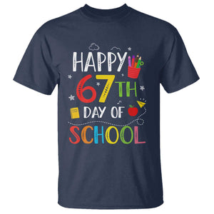 67 Days of School T Shirt Happy 67th Day Of School Teachers Student Meme TS10 Navy Print Your Wear