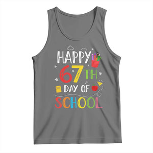 67 Days of School Tank Top Happy 67th Day Of School Teachers Student Meme TS10 Black Heather Print Your Wear