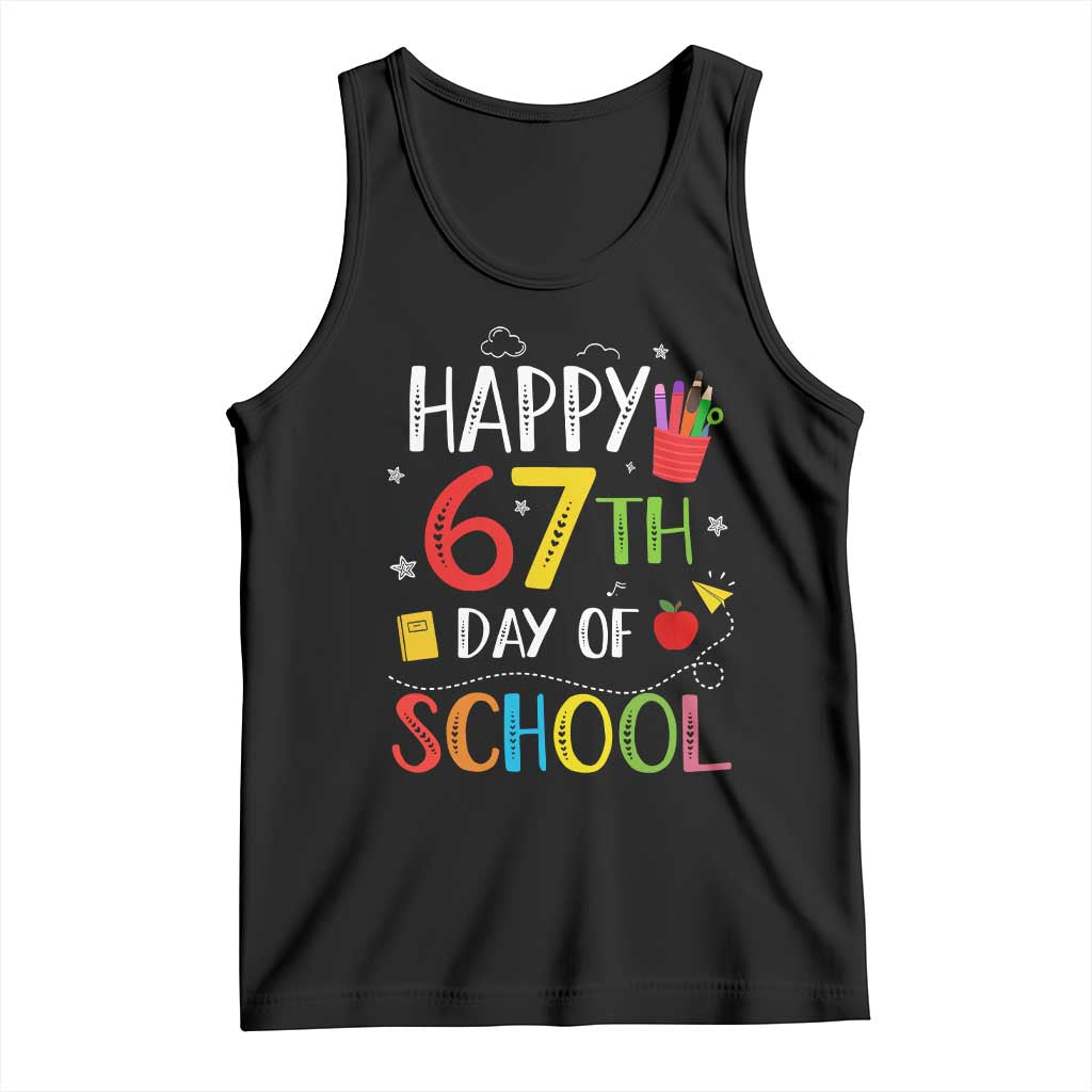 67 Days of School Tank Top Happy 67th Day Of School Teachers Student Meme TS10 Black Print Your Wear