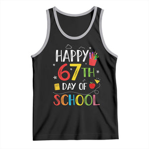 67 Days of School Tank Top Happy 67th Day Of School Teachers Student Meme TS10 Black Athletic Heather Print Your Wear