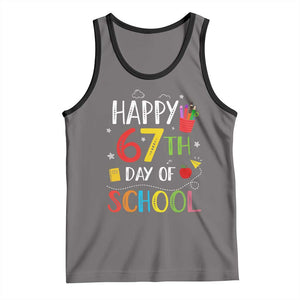 67 Days of School Tank Top Happy 67th Day Of School Teachers Student Meme TS10 Deep Heather Black Print Your Wear