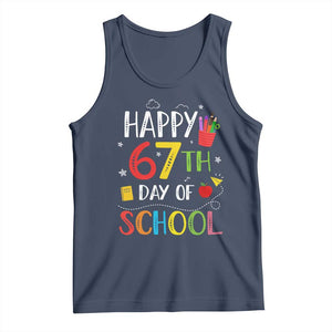 67 Days of School Tank Top Happy 67th Day Of School Teachers Student Meme TS10 Navy Print Your Wear