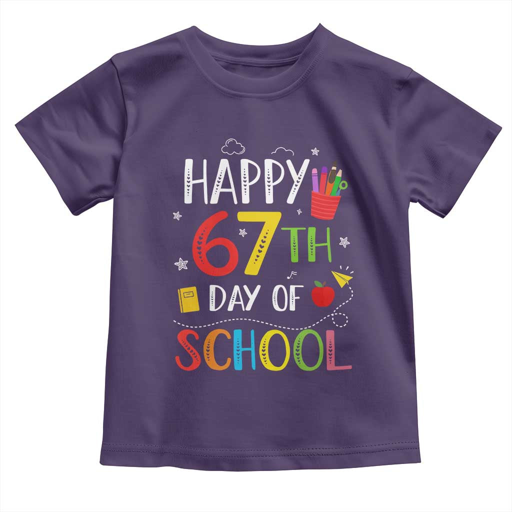 67 Days of School Toddler T Shirt Happy 67th Day Of School Teachers Student Meme TS10 Purple Print Your Wear