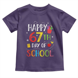 67 Days of School Toddler T Shirt Happy 67th Day Of School Teachers Student Meme TS10 Purple Print Your Wear