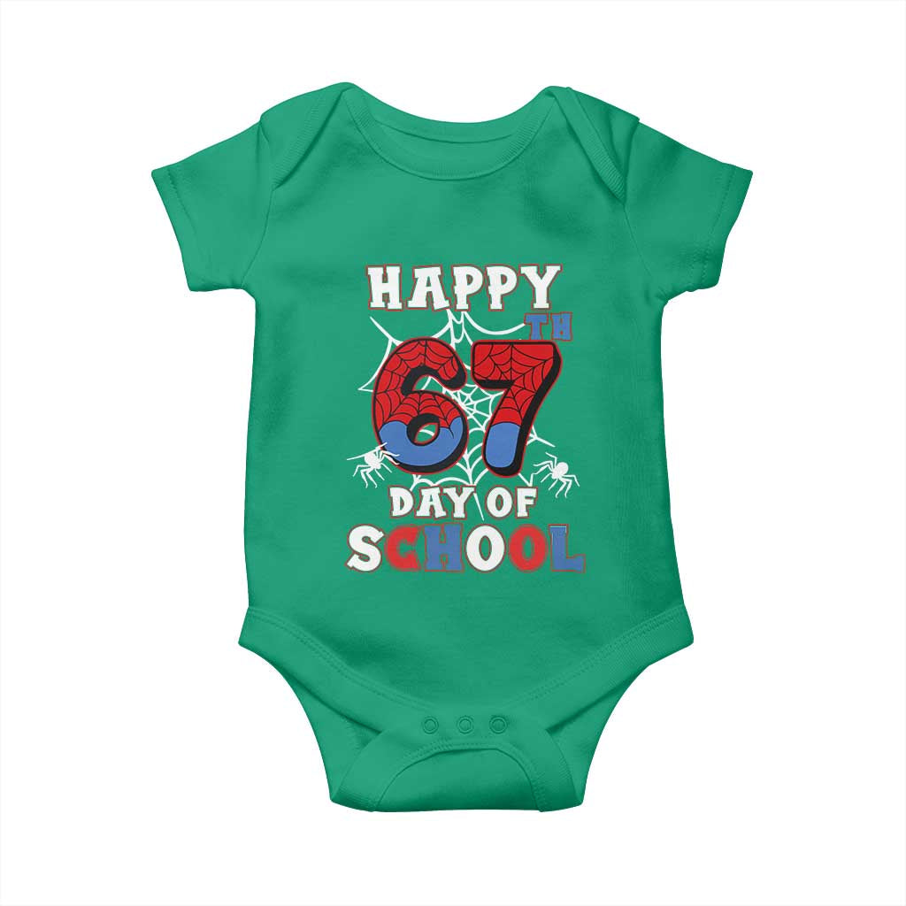 Happy 67th Day Of School Baby Onesie Boys Girls Spider 67 Days TS10 Irish Green Print Your Wear