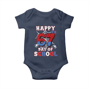 Happy 67th Day Of School Baby Onesie Boys Girls Spider 67 Days TS10 Navy Print Your Wear