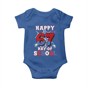 Happy 67th Day Of School Baby Onesie Boys Girls Spider 67 Days TS10 Royal Blue Print Your Wear