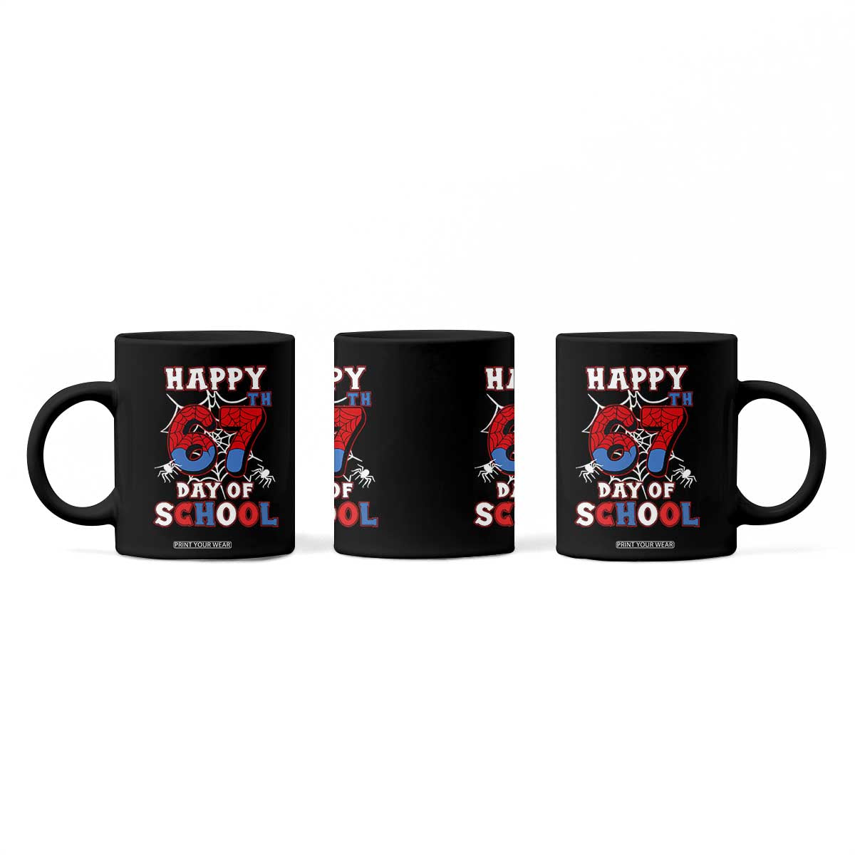 Happy 67th Day Of School Coffee Mug Boys Girls Spider 67 Days TS10 Print Your Wear