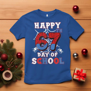 Happy 67th Day Of School T Shirt Boys Girls Spider 67 Days TS10 Royal Blue Print Your Wear