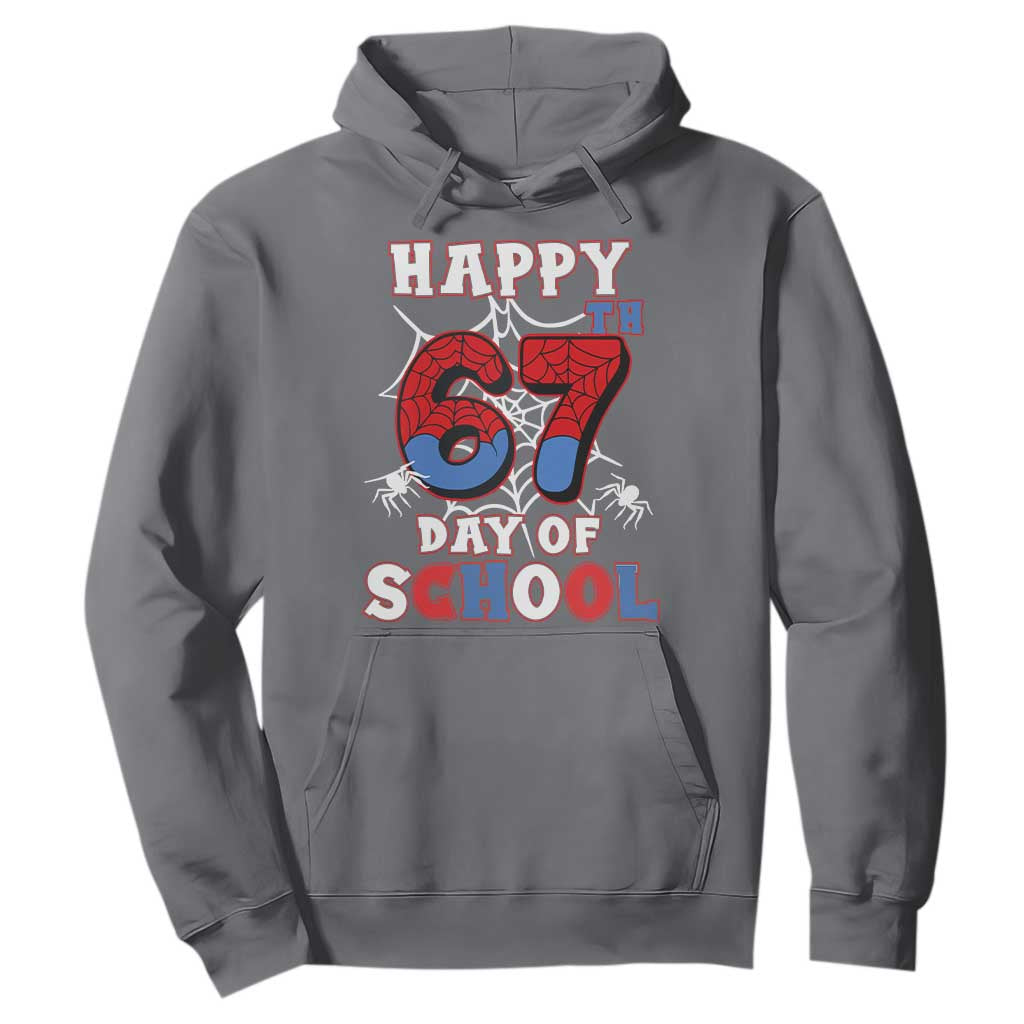 Happy 67th Day Of School Hoodie Boys Girls Spider 67 Days TS10 Charcoal Print Your Wear