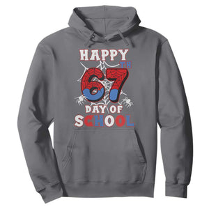 Happy 67th Day Of School Hoodie Boys Girls Spider 67 Days TS10 Charcoal Print Your Wear