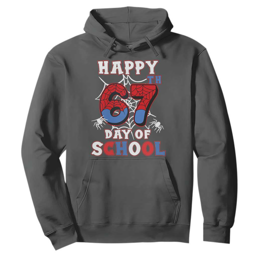 Happy 67th Day Of School Hoodie Boys Girls Spider 67 Days TS10 Dark Heather Print Your Wear
