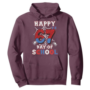 Happy 67th Day Of School Hoodie Boys Girls Spider 67 Days TS10 Maroon Print Your Wear