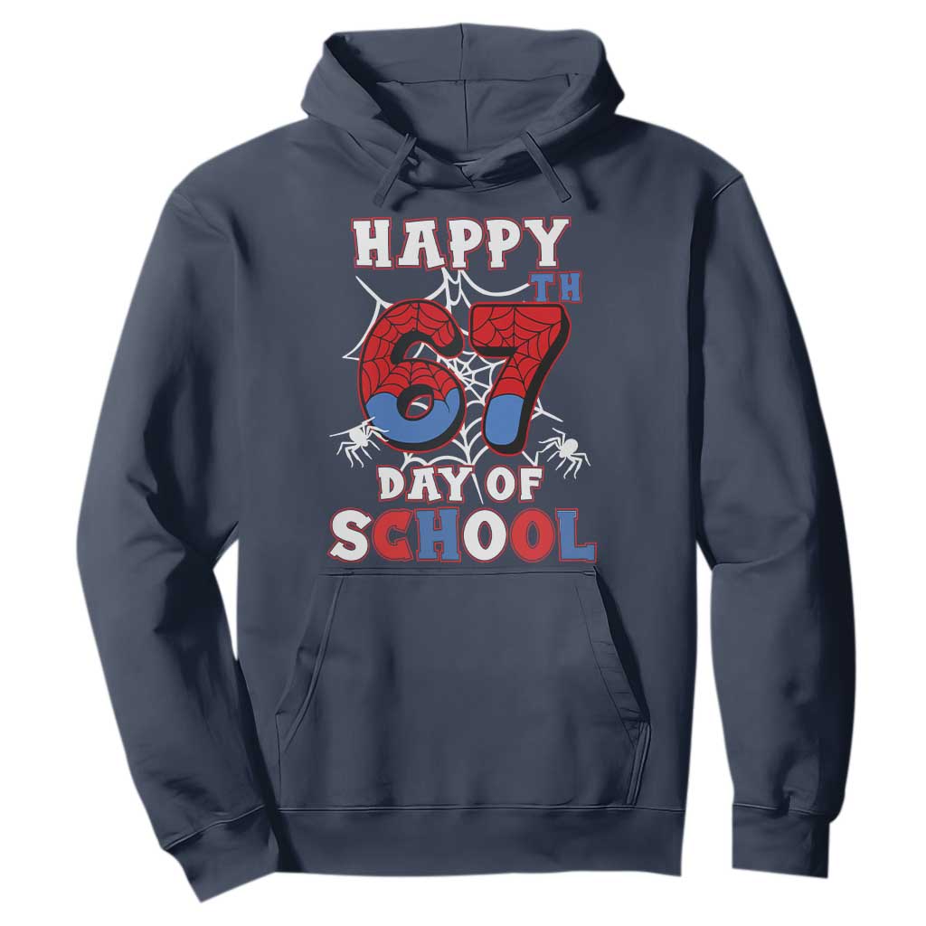 Happy 67th Day Of School Hoodie Boys Girls Spider 67 Days TS10 Navy Print Your Wear