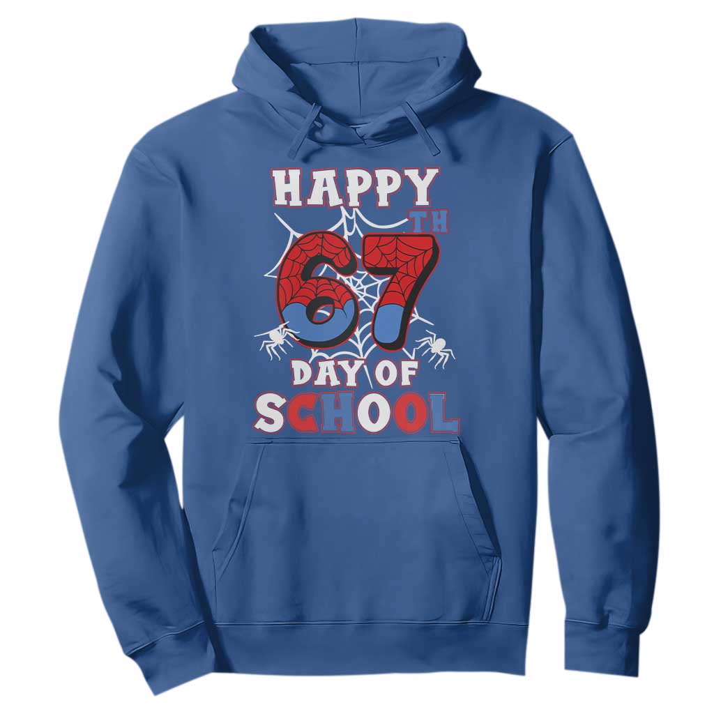 Happy 67th Day Of School Hoodie Boys Girls Spider 67 Days TS10 Royal Blue Print Your Wear