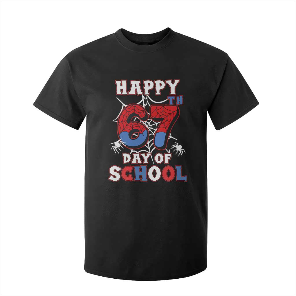 Happy 67th Day Of School T Shirt For Kid Boys Girls Spider 67 Days TS10 Black Print Your Wear