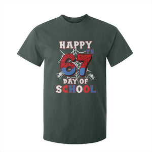 Happy 67th Day Of School T Shirt For Kid Boys Girls Spider 67 Days TS10 Dark Forest Green Print Your Wear
