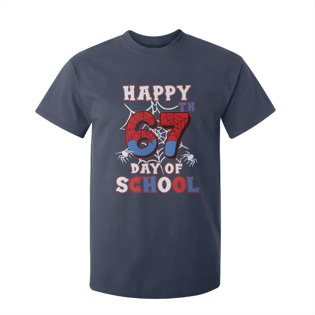 Happy 67th Day Of School T Shirt For Kid Boys Girls Spider 67 Days TS10 Navy Print Your Wear
