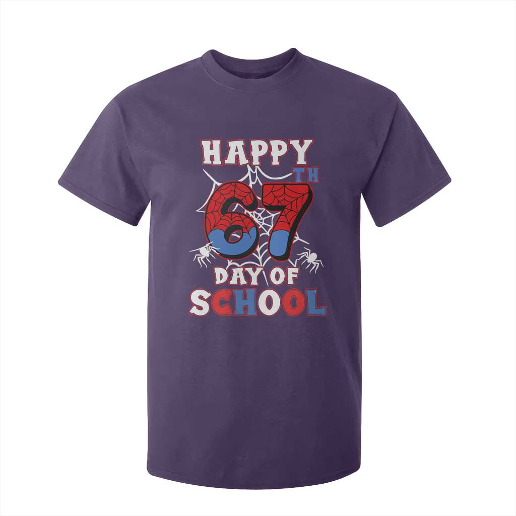 Happy 67th Day Of School T Shirt For Kid Boys Girls Spider 67 Days TS10 Purple Print Your Wear