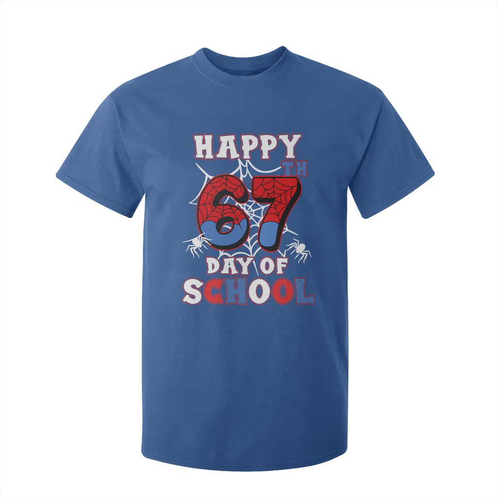 Happy 67th Day Of School T Shirt For Kid Boys Girls Spider 67 Days TS10 Royal Blue Print Your Wear