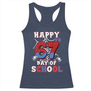 Happy 67th Day Of School Racerback Tank Top Boys Girls Spider 67 Days TS10 Navy Print Your Wear