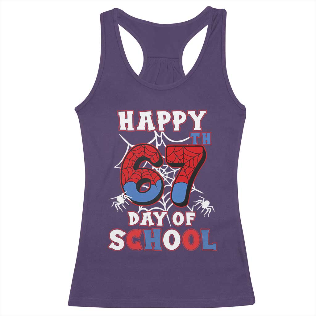 Happy 67th Day Of School Racerback Tank Top Boys Girls Spider 67 Days TS10 Purple Print Your Wear