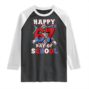 Happy 67th Day Of School Raglan Shirt Boys Girls Spider 67 Days TS10 Black White Print Your Wear