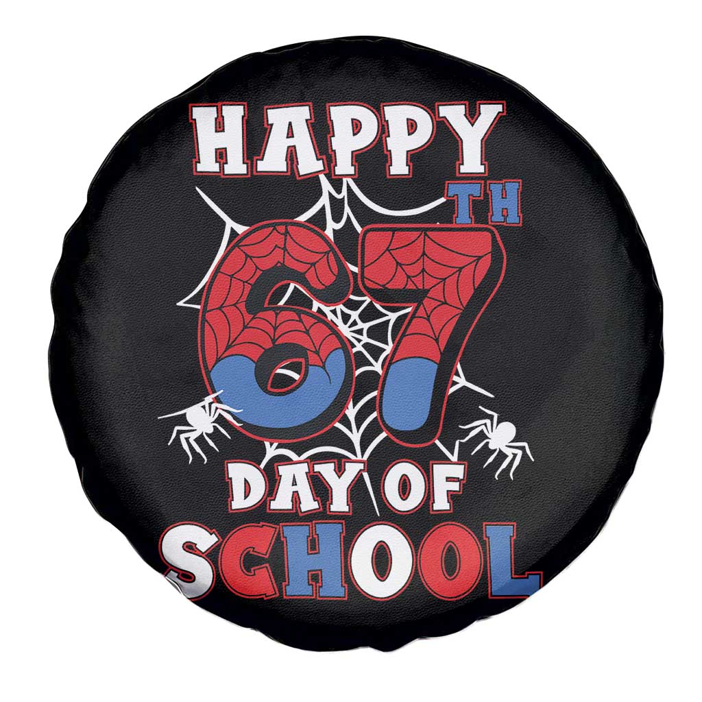 Happy 67th Day Of School Spare Tire Cover Boys Girls Spider 67 Days TS10 Print Your Wear