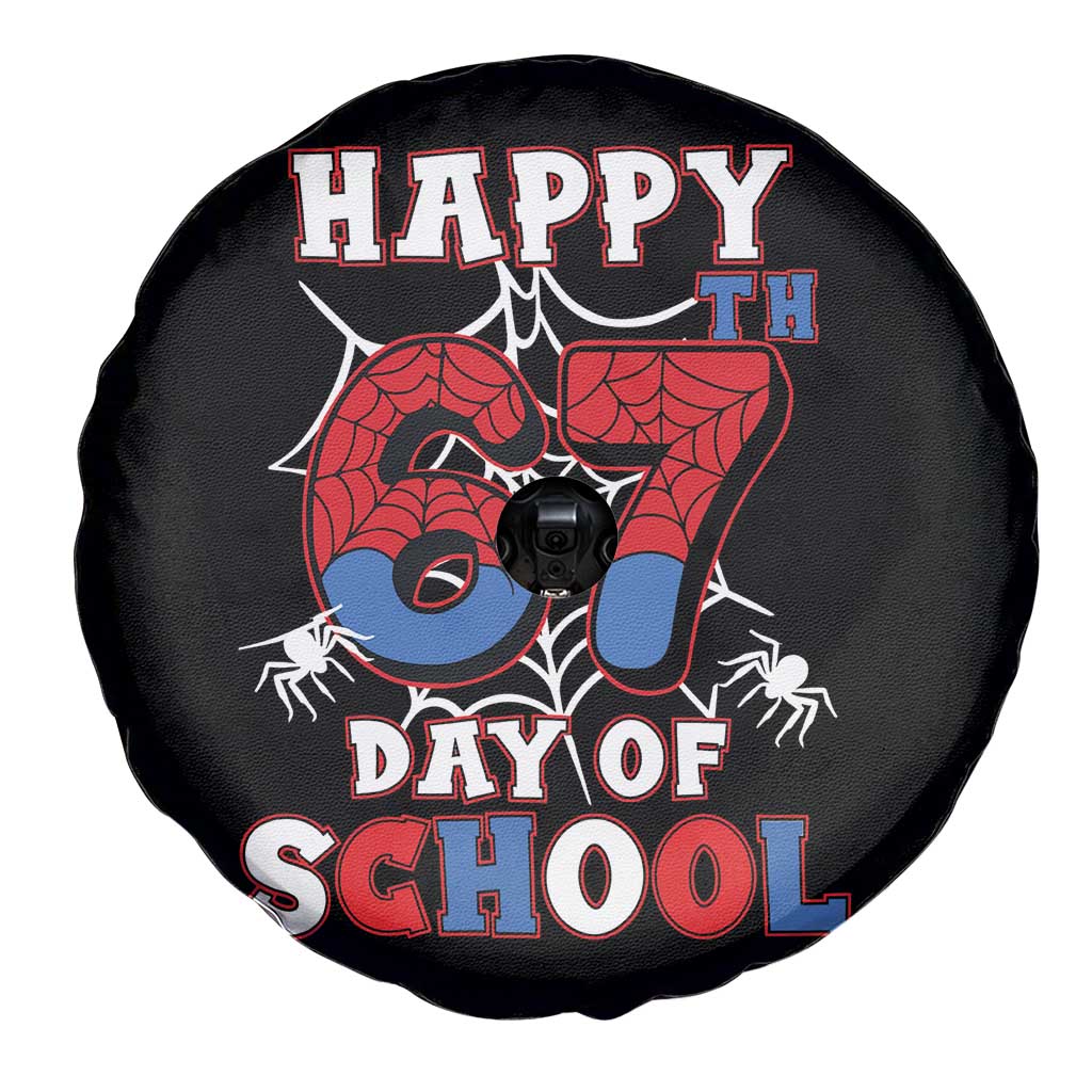 Happy 67th Day Of School Spare Tire Cover Boys Girls Spider 67 Days TS10 Print Your Wear