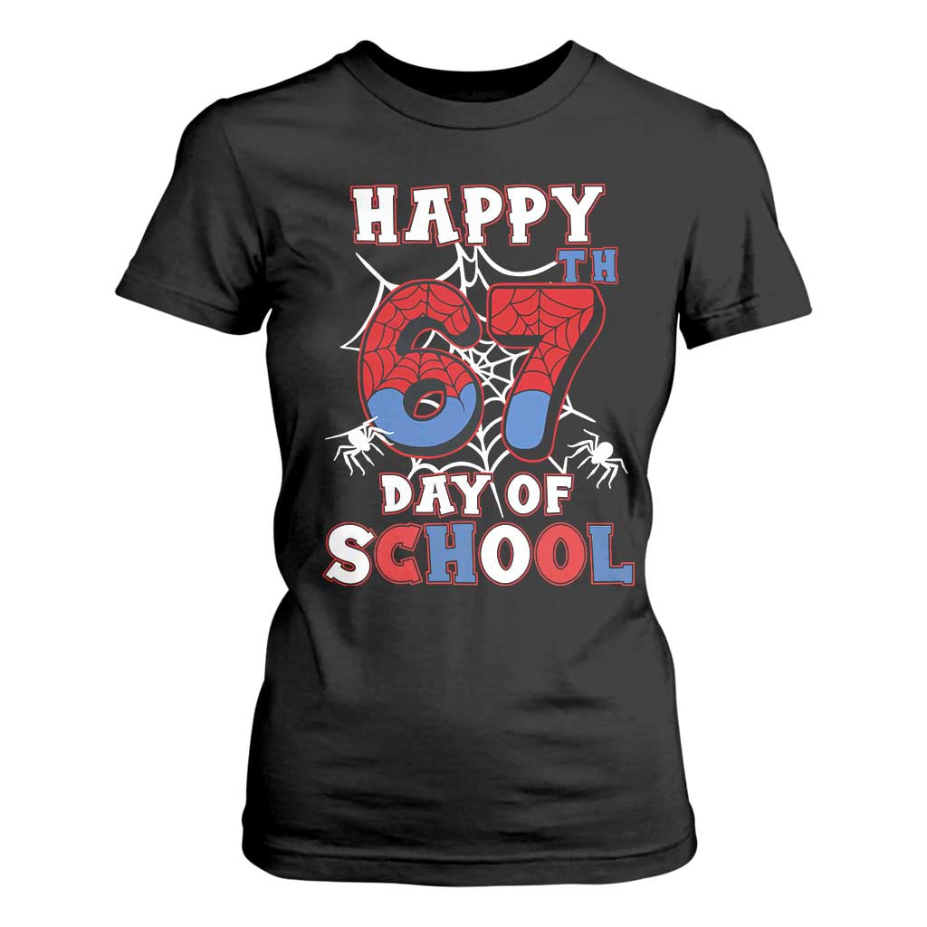 Happy 67th Day Of School T Shirt For Women Boys Girls Spider 67 Days TS10 Black Print Your Wear