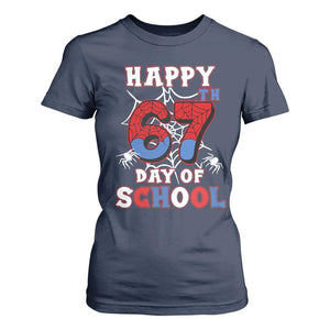 Happy 67th Day Of School T Shirt For Women Boys Girls Spider 67 Days TS10 Navy Print Your Wear