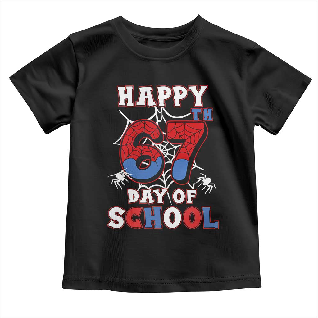 Happy 67th Day Of School Toddler T Shirt Boys Girls Spider 67 Days TS10 Black Print Your Wear