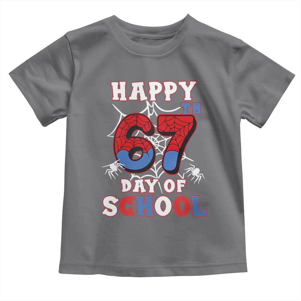 Happy 67th Day Of School Toddler T Shirt Boys Girls Spider 67 Days TS10 Charcoal Print Your Wear