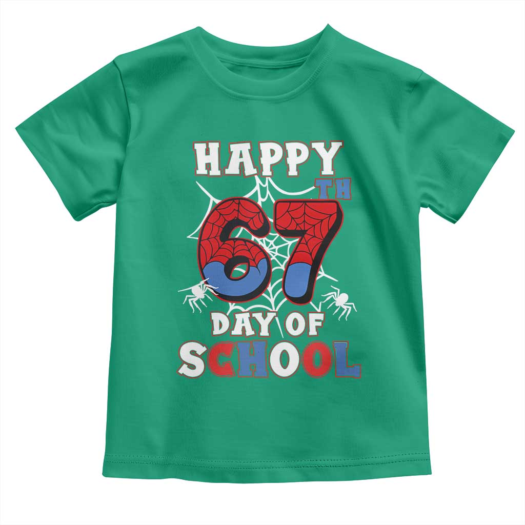Happy 67th Day Of School Toddler T Shirt Boys Girls Spider 67 Days TS10 Irish Green Print Your Wear