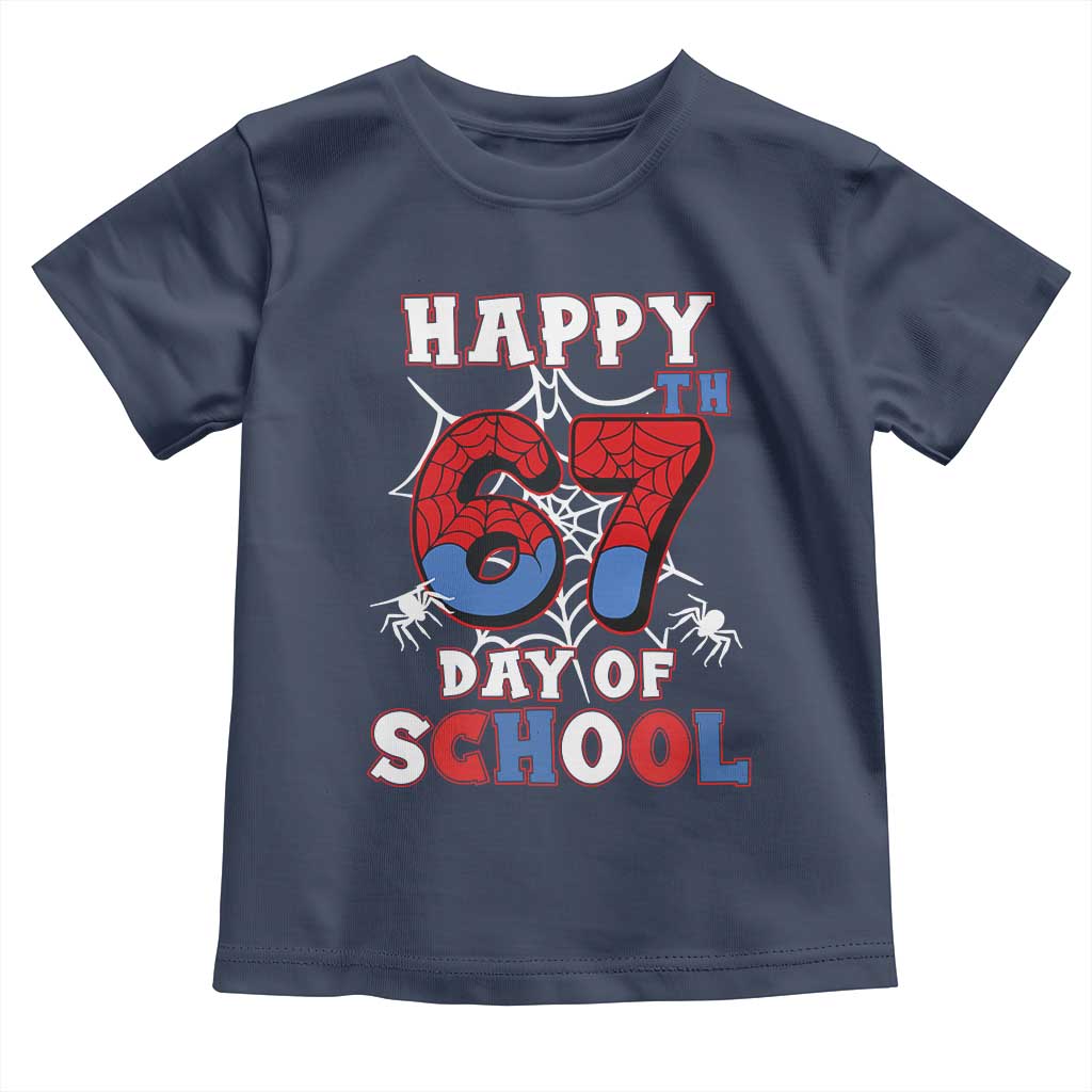 Happy 67th Day Of School Toddler T Shirt Boys Girls Spider 67 Days TS10 Navy Print Your Wear