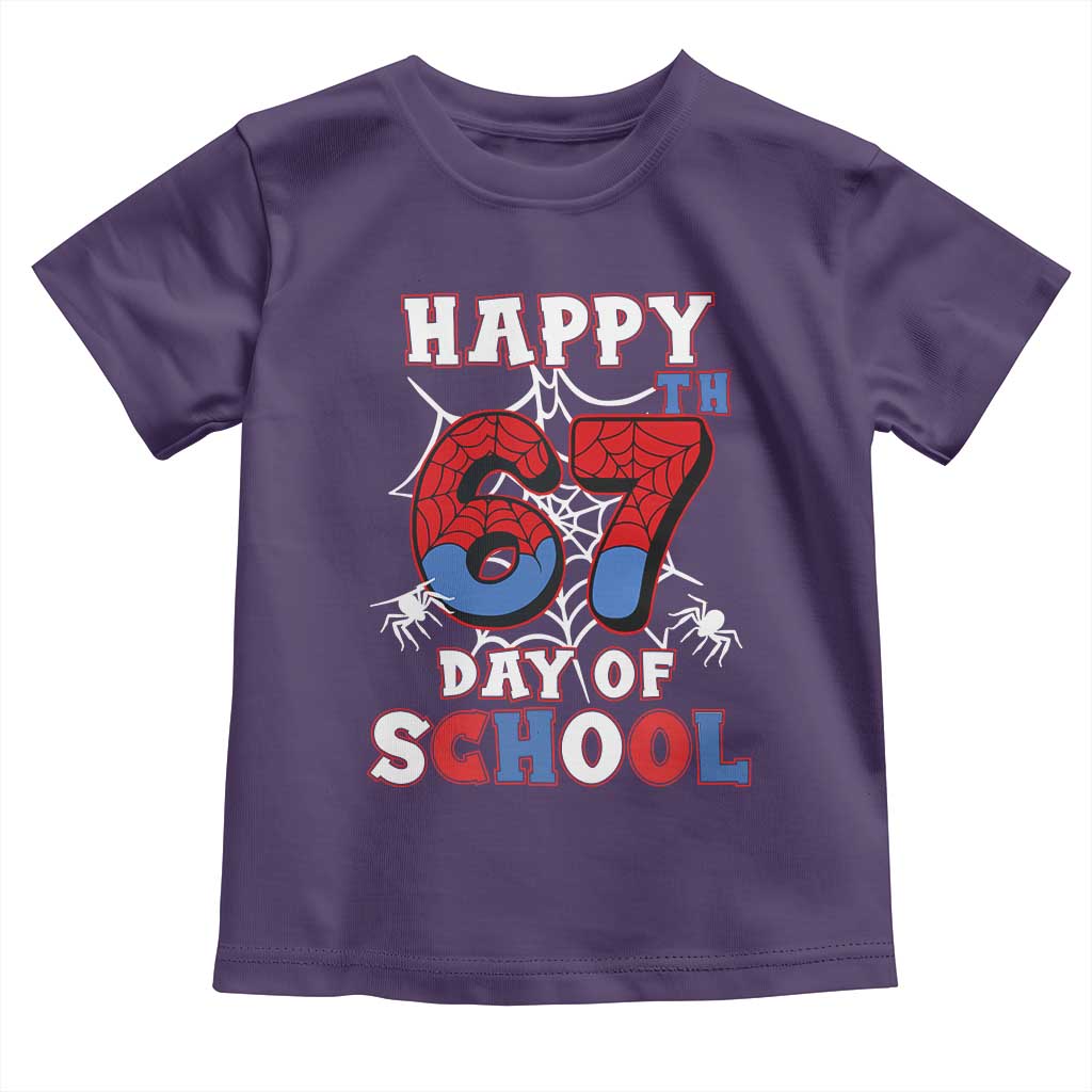 Happy 67th Day Of School Toddler T Shirt Boys Girls Spider 67 Days TS10 Purple Print Your Wear