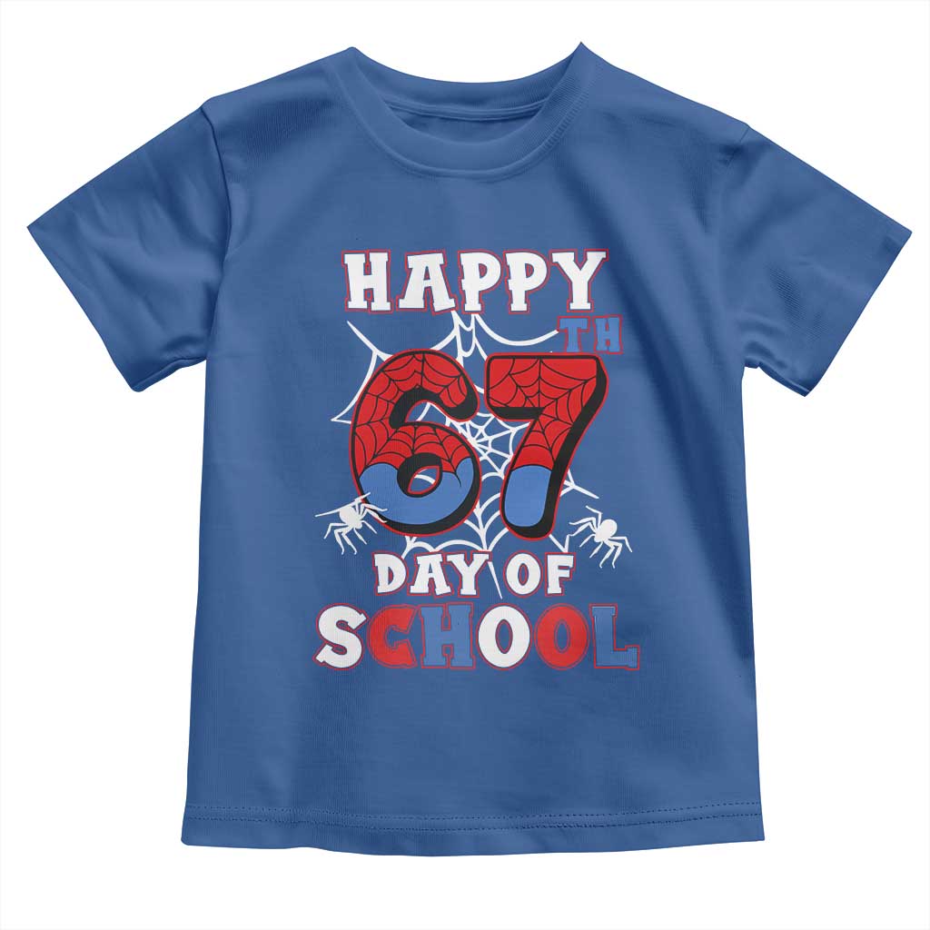 Happy 67th Day Of School Toddler T Shirt Boys Girls Spider 67 Days TS10 Royal Blue Print Your Wear