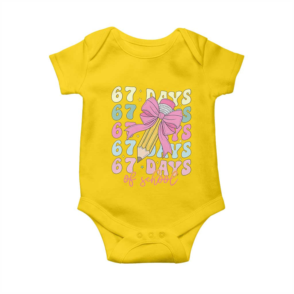 67 Days of School Coquette Bow Baby Onesie Funny Six Seven Meme 67th Day Teacher Student TS10 Daisy Print Your Wear