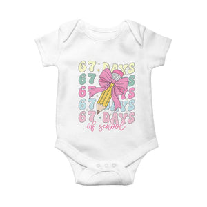 67 Days of School Coquette Bow Baby Onesie Funny Six Seven Meme 67th Day Teacher Student TS10 White Print Your Wear