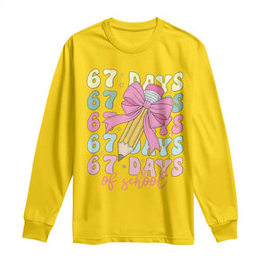 67 Days of School Coquette Bow Long Sleeve Shirt Funny Six Seven Meme 67th Day Teacher Student TS10 Daisy Print Your Wear