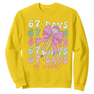 67 Days of School Coquette Bow Sweatshirt Funny Six Seven Meme 67th Day Teacher Student TS10 Daisy Print Your Wear